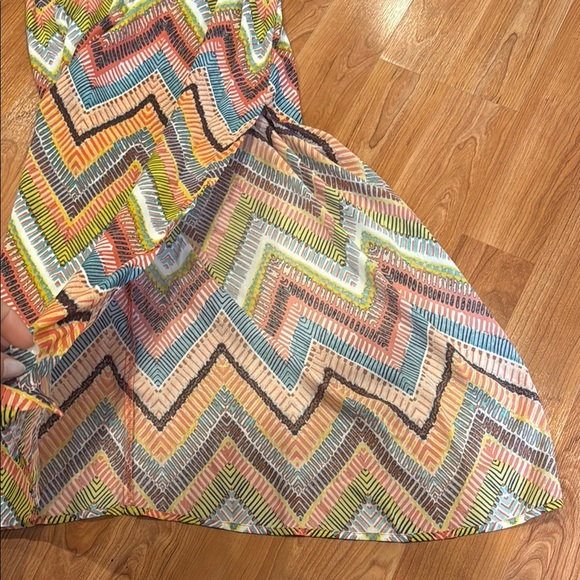 City Studio Orange and Green Maxi Dress - Picture 4 of 4